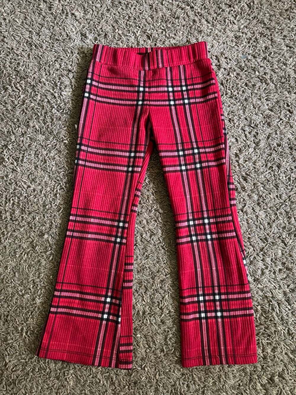365 Kids from Garanimals Flare Pants Size 5 Red Plaid